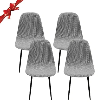 Abbildung von Jaotto Stuhlhussen 4er Set Strech, Esszimmerstühle Bezug Universal Waschbar Abnehmbare,Elegante Stuhlbezug Stuhlabdeckung Antirutsch, Küchenstühle für Büro Esszimmer Wohnzimmer,Diagonale#Blassgrau