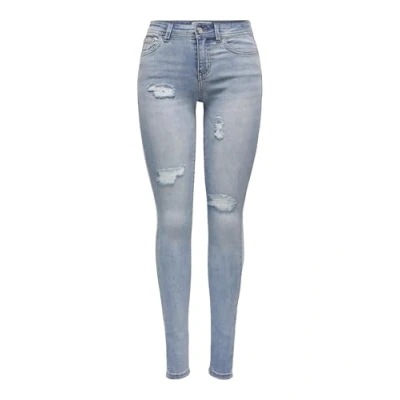 Abbildung von ONLY Onlwauw Destroy Jeans Skinny Fit, Damen, Größe: Sx32, Light blue denim