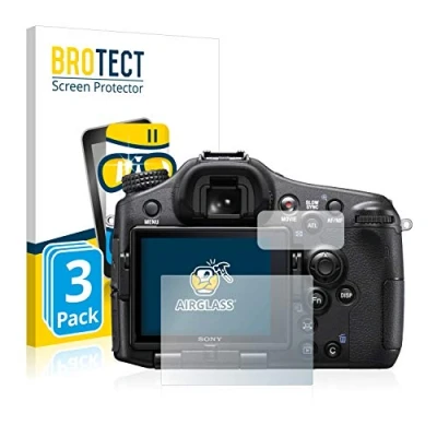 Abbildung von BROTECT Schutzglas für Sony Alpha 77 II (SLT A77 II) (3 Stück) Schutzfolie Panzer Folie Glas [Extrem Kratzfest 9H, Anti Fingerprint,
