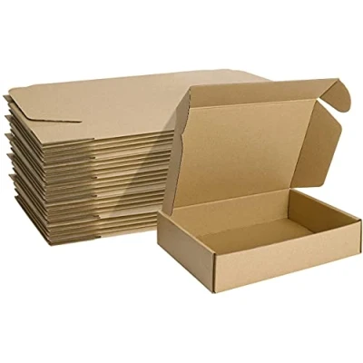 Abbildung von HORLIMER 25 Stück Versandkarton Klein Karton Box, 22,9x15,3x5,1 cm Verpackungskartons aus Wellpappe für Warensendung, Geschenkbox, Faltkarton, Postkarton(Braun)