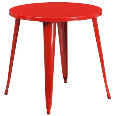Abbildung von Flash Furniture Jeffrey Tisch für Innen und Außenbereich, 76,2 cm, rund, Rot