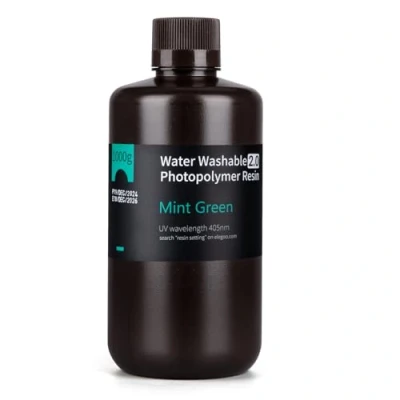 Abbildung von ELEGOO Resin Wasser Abwaschbar 2.0 1000g Minzgrün, Geringe Schrumpfung und Hohe Haltbarkeit 395 405 nm Schnelles Aushärten 3D Drucker Water Washable für MSLA/LCD/DLP