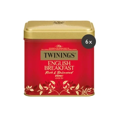Abbildung von Twinings ENGLISH BREAKFAST Schwarzer Tee lose in der Dose kräftiger Schwarztee aus hochwertigen Teeblättern, gepflückt Sri Lankas &amp; Indiens besten Teegärten, 6er Pack (je 100g)