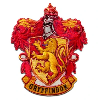 Abbildung von Catch the Patch Aufnäher Bügelbild, Aufbügler, Applikationen, Patches, Flicken, zum aufbügeln, Polyester, Harry Potter Gryffindor Wappen Größe: 7,8 x 6,4 cm
