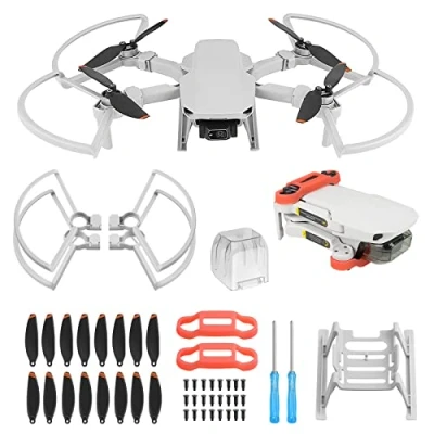 Abbildung von Craznick Leise Propeller für DJI Mini 4K/2 SE/SE/2 Drohnen Propellerschutz Landegestell Propellerhalterschutz Gimbal Abdeckung Insgesamt 24 Stück Zubehoer 4K 2 SE Zubehör Set