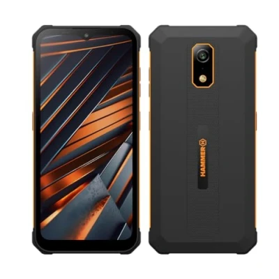 Abbildung von Smartphone Hammer Iron Va ohne Vertrag robust, wasserdicht, Dual SIM, leistungsstarker 6500 mAh Akku, 64GB + 4GB RAM, Android 14, 13 Mpx Kamera mit Nachtsicht Sensor IP69 droptest, 300 Stunden Standby