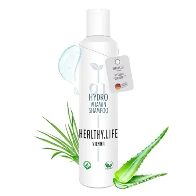 Abbildung von HEALTHY.LIFE VIENNA Hydro Vitamin Shampoo 200ml mit Aloe Vera &amp; Seegras, vegan dermatologisch getestet Feuchtigkeitsshampoo für trockenes Haar fördert das Haarwachstum Haarshampoo Damen Herren