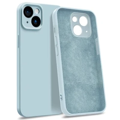 Abbildung von MyGadget Hülle für iPhone 15 Plus [ 4 Layer Struktur Schutzhülle ] Gummierte Handyhülle mit Soft Inlay &amp; Hardcase Cover außen Hell Blau