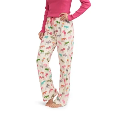 Abbildung von Hatley Damen Jersey Pajama Pants Pyjamaunterteil, Gemusterter Elch, X Large