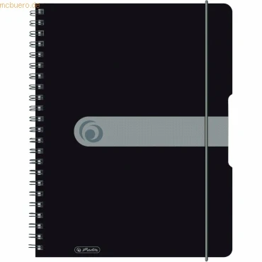 Abbildung von 2 x Herlitz Spiralblock to go A4 80 Blatt kariert PP schwarz