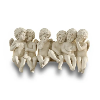 Abbildung von Loberon Engel Léon, weihnachtliche Kantenhocker, handbemalt, Weihnachtsfiguren, Weihnachtsdekoration, Weihnachten, Polyresin, antikweiß