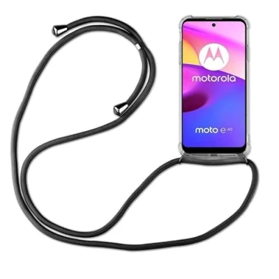 Abbildung von betterfon Handykette kompatibel mit Motorola Moto E20, E30, E40 Smartphone Necklace Hülle Band Schnur Case zum umhängen in E20 E30 Schwarz