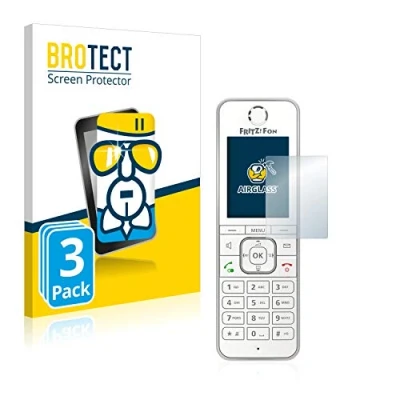 Abbildung von BROTECT Schutzglas für AVM Fritz!Fon C6 (3 Stück) Schutzfolie Panzer Folie Glas [Extrem Kratzfest 9H, Anti Fingerprint, Ultra Transparent]