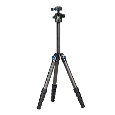 Abbildung von SIRUI ST 125+ST 10X Wasserdichtes Carbon Kamerastativ mit Kugelkopf, Kompaktes Carbonfaser Reisestativ, Dreieck Mittelsäule, Spikes, unabhängige Verriegelungen, 5 Sektionen, 158cm, 12KG Nutzlast