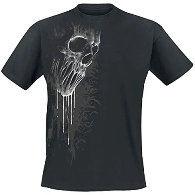 Abbildung von Spiral Bat Curse Front Print T Shirt Schwarz M