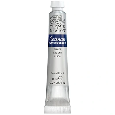 Abbildung von Winsor &amp; Newton 0303617 Cotman Metallic Aquarellfarbe Studio Wasserfarben, lebendige hochwertige Farben mit sehr guten Verarbeitungseigenschaften, 8ml Tube Silber