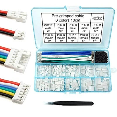 Abbildung von PH 2.0 Steckverbinder, vorgecrimptes Kabel Set, kompatibel mit JST 2,0 mm für Akku JJRC H36 Blade Inductrix Tiny Whoop Arduino mkr1010 MKR Zero und Vidor 4000 (Buchse &amp; Stecker Draht)