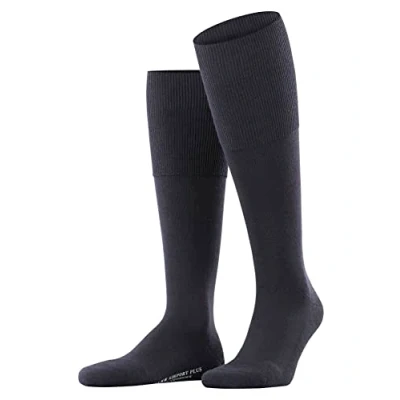 Abbildung von FALKE Herren Kniestrümpfe Airport Plus M KH Wolle Baumwolle lang einfarbig 1 Paar, Blau (Dark Navy 6370), 39 40