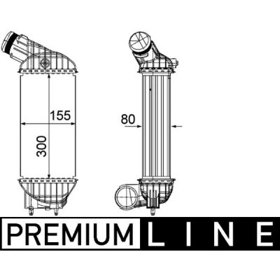 Abbildung von MAHLE ORIGINAL CI 199 000P Ladeluftkühler PEUGEOT: 308 I SW, 5008 I, CITROËN: C4 Picasso 1