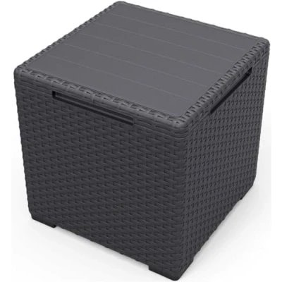 Abbildung von Jardin Aufbewahrungsbox Keter 3in1 Schwarz Beistelltisch Hocker Gartentruhe (1 St)