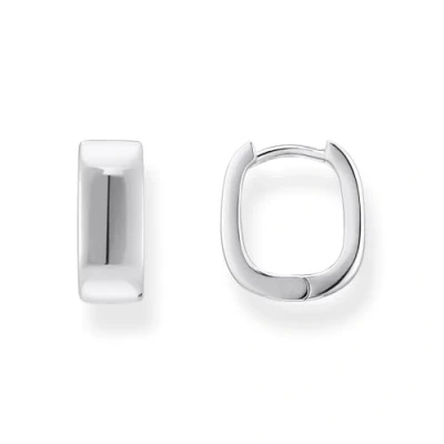 Abbildung von THOMAS SABO Paar Creolen Schmuck Silber 925 Ohrringe mit eckiger Form, CR743