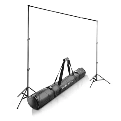 Abbildung von Walimex pro Teleskop Hintergrundsystem XL 225 400cm extra großes Fotohintergrund System für Studio &amp; Mobil I Fotografie Video Green Screen Leinwände aus Papier Stoff Höhe 102 256cm