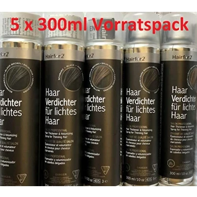 Abbildung von Hairfor2 Haarverdichtungsspray gegen lichtes Haar Haarpuder Streuhaar Haarauffüller Haarausfall Haarverdichter (300ml, Dunkelblond)