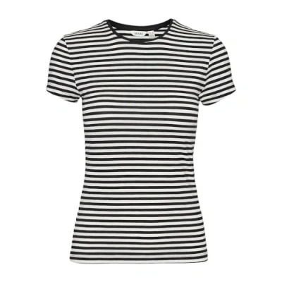 Abbildung von Aware Vmines Fiona Oneck TOP Tshirt basic, Damen, Größe: XXL, Black/snow white