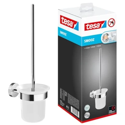 Abbildung von tesa WC Reinigungsbürste 1 x SMOOZ Toilettenbürste, (Komplett Set, 3 tlg), chrom silber 13,7 cm : 9,7 41