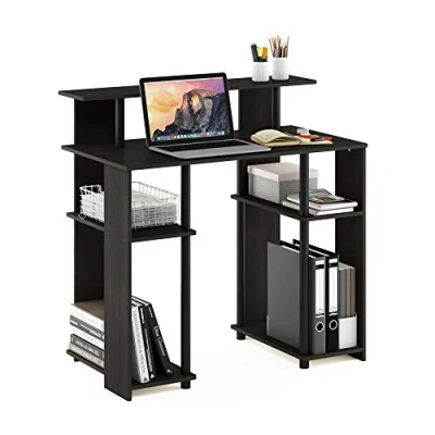 Abbildung von Furinno JAYA Computer Schreibtisch in schlichtem Design, holz, Nussbaum, 47.75 x 90.17 cm