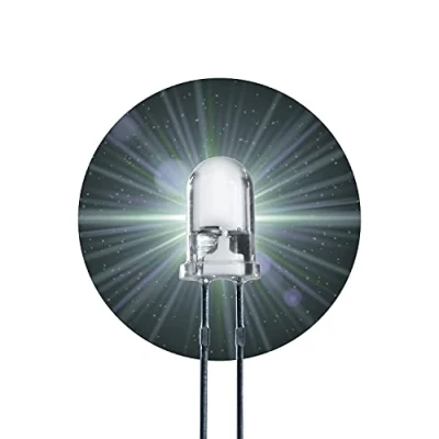Abbildung von Lumetheus LED 5mm Farbe weiß 26000 mcd 20 Stück Leuchtdioden ca. 3V weiße Diode 2 Pin LEDs Gehäuse klar