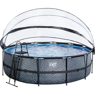 Abbildung von EXIT Pool mit Abdeckung ø488cm Stone