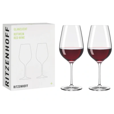 Abbildung von RITZENHOFF 8011001 Rotweinglas 600 ml Serie Glanzlicht 2 Stück im Geschenk Set elegant modern Made in Germany