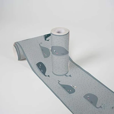 Abbildung von A.S. Création Bordüre &quot;Floating Friends&quot;, Papier, Wand, Schräge, Tür