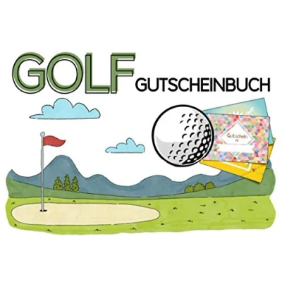 Abbildung von Golf Gutscheinbuch: Leeres Blanko Gutscheinheft mit 20 Gutscheinen (Vorlagen) für Golfer und als Geschenk