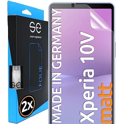 Abbildung von S.E für Sony Xperia 10V Folie, matt entspiegelt, 2X Full Screen, Positionierhilfe, Schutzfolie, Matte Displayfolie, Schutzfolie aus Deutschland