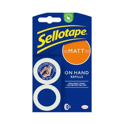 Abbildung von Sellotape On Hand Nachfüllungen, extra starkes Klebeband, unsichtbare matte Klebeband Nachfüllungen für Kunst &amp; Handwerk und freihändiges Verpacken, repositionierbares den
