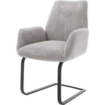 Abbildung von Schwingstuhl Zoa Flex Cord Silbergrau Freischwinger flach Schwarz