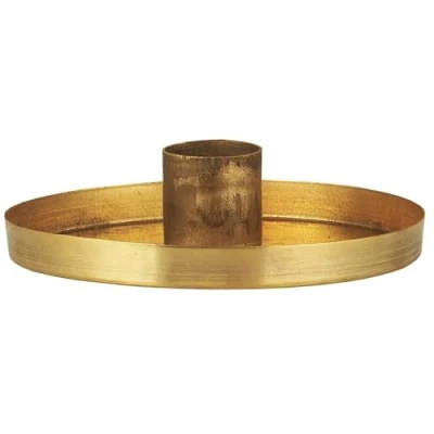 Abbildung von IB Laursen Eleganter Kerzenhalter in Gold Messing, Ø 9,7 cm, H: 2,5 für Kerzen 2,2 Stimmungsvolle Dekoration