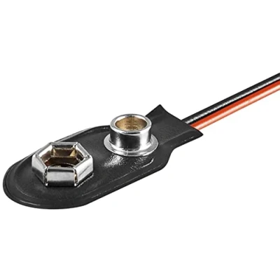 Abbildung von Opitec 1 x 9 V Block Batteriehalter, Schwarz Loose Cable Ends