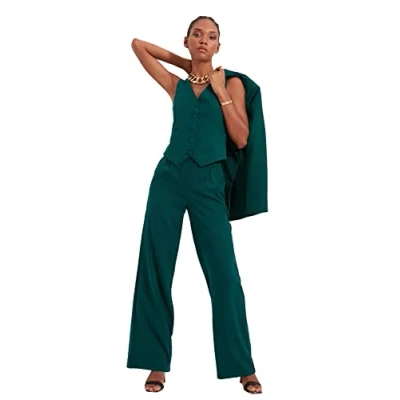 Abbildung von Trendyol Damen Wide Leg Hose Pants, Grün, 40 EU
