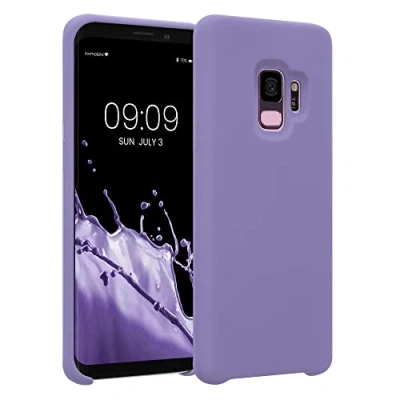 Abbildung von kwmobile Hülle kompatibel mit Samsung Galaxy S9 Silikon Handy Case Handyhülle weiche Oberfläche kabelloses Laden Veilchen Lila