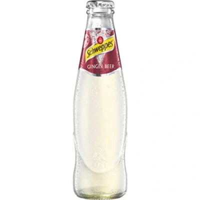 Abbildung von Krombacher 10 Flaschen Orginal Schweppes Ginger Beer Erfrischungsgetränk mit Ingwer a 0,2L in der Glas Flasche inc. 1.80 MEHRWEG Pfand