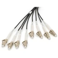 Abbildung von DIGITUS DK 24338U050BK BBB Glasfaserkabel OM4 50 m LC (UPC) zu 8 Fasern Breakout Kabel 1/10/40/100 Gbit/s MM Multimode Lichtleiterkabel Faser: 50/125 µ Schwarz (Black)