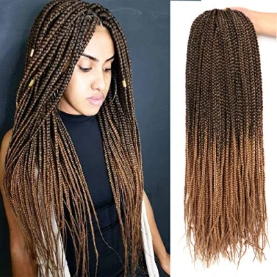 Abbildung von 7Packs Box Braids Crochet Hair Extensions Kanekalon Kunsthaar Haare Zum Einflechten Braiding (66CM)
