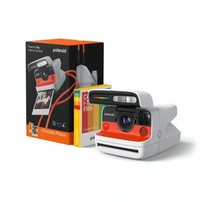 Abbildung von Polaroid Flip pikakamera, valkoinen + Color Film Bundle
