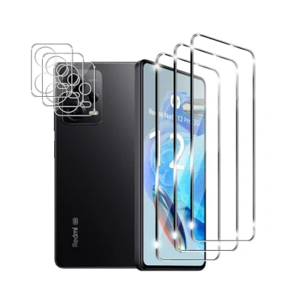 Abbildung von Zicurz 3+3 Stück Schutzglas für Xiaomi Redmi Note 12 Pro 5G, Panzer Schutz Glas, 3 Schutzfolie und Kamera Schutzglas, HD Displayschutz, Blasenfrei, 5G