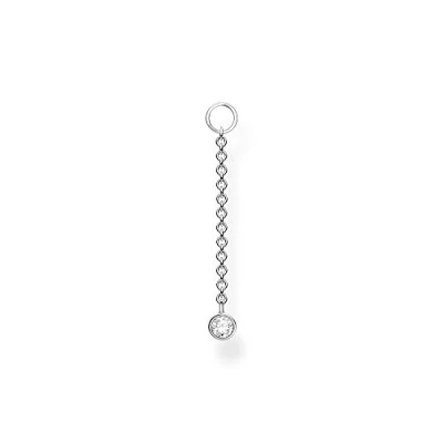 Abbildung von Thomas Sabo Einzel Ohrring Anhänger weißer Stein Silber 925 Sterling EP006 051 14