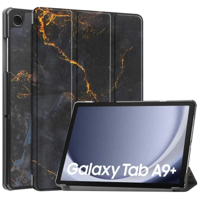 Abbildung von Design Trifold Klapphülle für das Samsung Galaxy Tab A9 Plus Black Marble