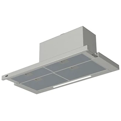 Abbildung von AEG DPE5960M Dunstabzugshaube, ausziehbar, 90 cm, 3 Geschwindigkeiten + Intensiv, Leistung bis 660 m3/h, Geräuschpegel 60 dB(A), inklusive Panel, LED Lichter, Edelstahl, Klasse A